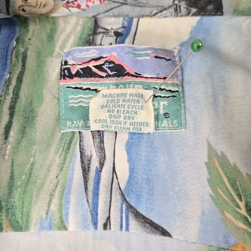 VTG Reyn Spooner Shirt Men XL Hawaiian Tradition Airplane Tourist Island Resort - Picture 8 of 8
