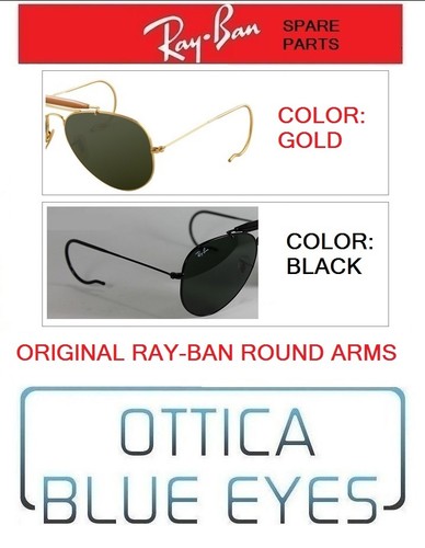 Aste a Riccio Ricambio Replacement Round Arms RayBan Aviator 3025 Ray Ban  Spare | eBay