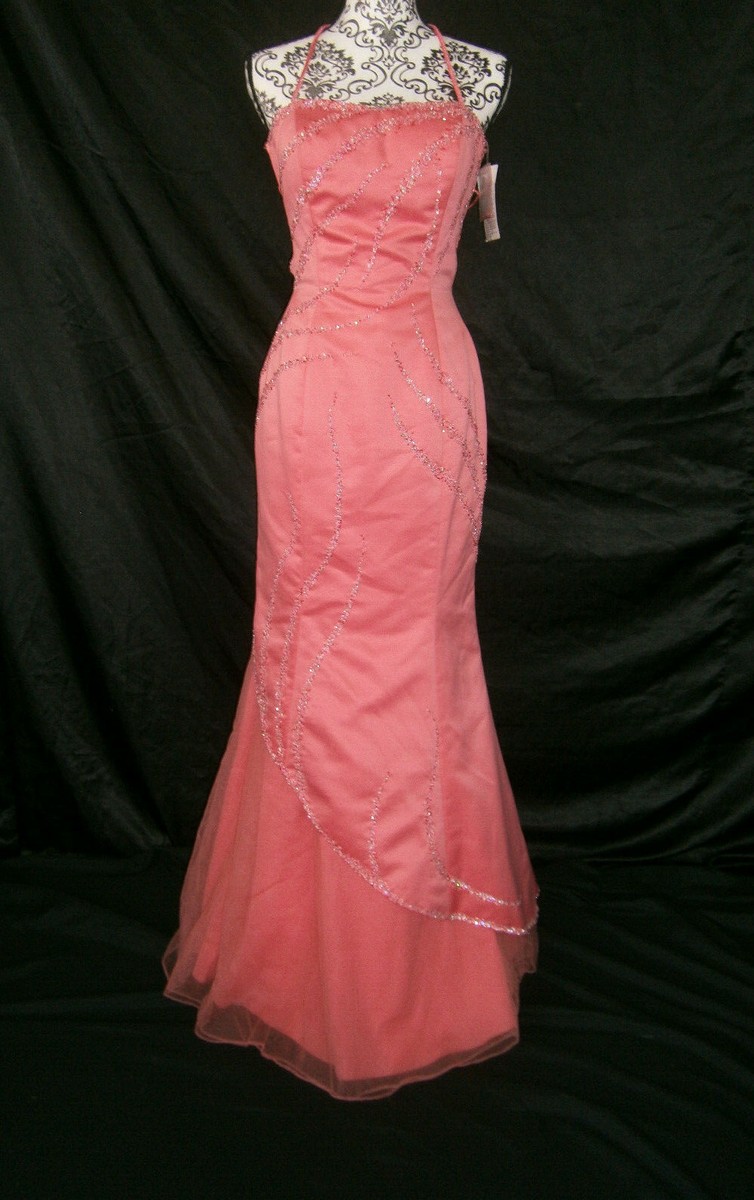 slim fit dress slacks Rose Pink Deep V-Neck Fitted Gown