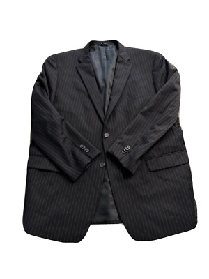 Tommy Hilfiger Mens Pinstripe 50L Wool 2-button blazer Navy blue 50 Long 
