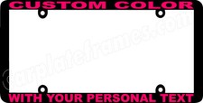 Hot Pink Lettering Thin Style Custom Personalized Color License Plate Frame
