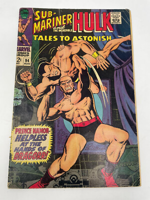 Tales to Astonish 94 Hulk Namor Silver Age Marvel 1967 VG-