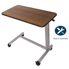 MDS Medical Adjustable Overbed Bedside Table with wheels Hospital and Home Use