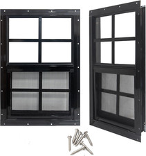 14" x 21" Black Shed Windows with Tempered Glass - 2 Pack for Sheds  Coops
