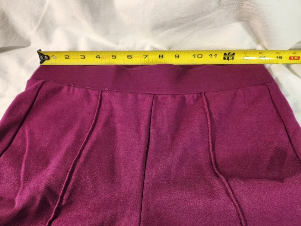 Leggings pequeños estilo simple talla MP elásticos cómodos plisados ciruela elástica firme Foto 4 de 4