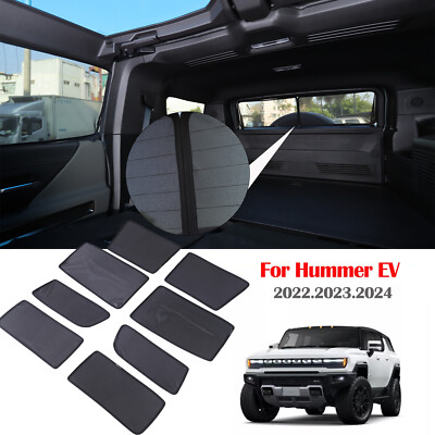 Window Mesh Screen Sun Shade Cover Windshield Sun UV Visor For Hummer EV SUV 8PC