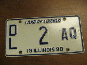 1990 90 Illinois Il License Plate Dealer Land Of Lincoln Dl 2 Aq Ebay
