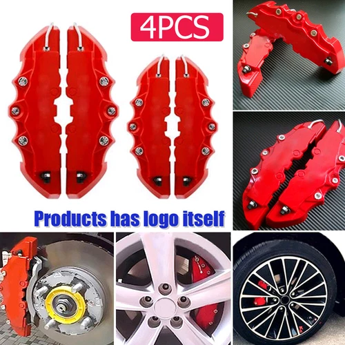 4PCS 3D Style Red M+L Car Disc Brake Caliper Cover Front & Rear Accessories Kits - Picture 6 of 22