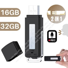 16GB 32GB Mini Digital Voice Recorder USB Stick Audio MP3 Activated Dictaphone