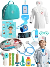 Lehoo Castle Doctor Kit for Kids Realistic, Kids Doctor Kit Wooden, Pretend Doct