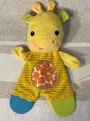 Bright Starts Teether GiraffeBaby Sensory Security Blanket Yellow Textured Lovey
