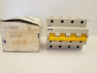 EATON PLHT-C25/4 CIRCUIT BREAKER, OVER CURRENT SWITCH, 25A 4P C-CHAR, AC, NIB