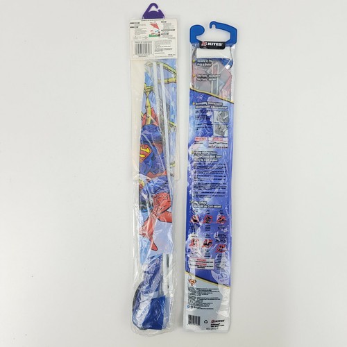 Lot of 2 Superman DC Comics Kites Vtg 1997 42" Superflyer 300 & 2013 23" Poly - Picture 2 of 8