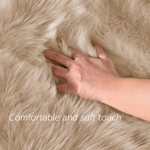 Latepis Faux Fur Sheepskin Area Rugs Soft Shaggy Carpet for Living Room Bedroom - Picture 210 of 219
