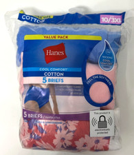 Hanes Cool Comfort Cotton Womens Briefs 5 pack Multi Colored Size 10/3XL