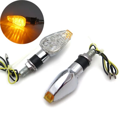 LED Moto Double Sport Signal Pour Suzuki Kawasaki Honda Yamaha Chrome CL - Photo 1/4