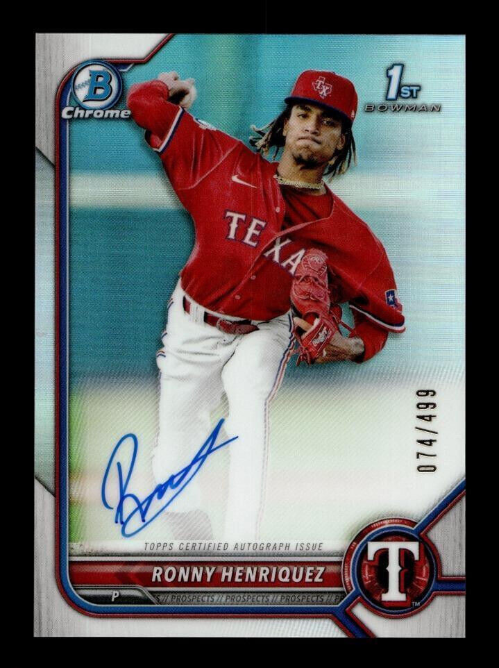 2022 Bowman Chrome Prospect Autographs Refractors #CPARH Ronny Henriquez 074/499