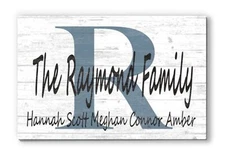 Monogram Family Name Sign Custom With Est. Date or Family Member Names