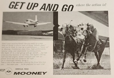 Mooney Aircraft Plane Picture Magazine Ad Where The Action Is 1966 Art  