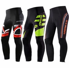 Men Cycling Pants Gel Padded Stretchy Bicycle Trousers Ankle Zipper Trousers