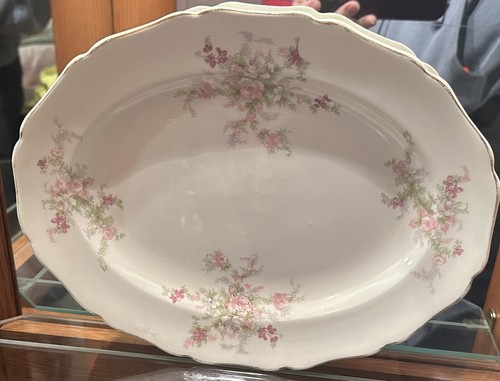 Vintage ~Oval Small Serving Platter w/Rose Flower ~Hallmark~ Perfect for Easter - Picture 6 of 9