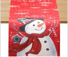 Christmas Snowman Table Runner 89 Inches. Seasonal Christmas Holiday . 13X89