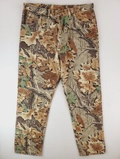 Wrangler Jeans Mens 38x32* Brown Camo Rugged Wear Hunting Pants VTG USA MADE