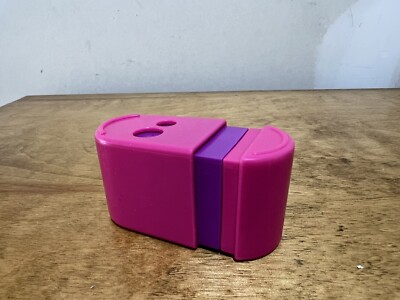 Fiskars 95900 Mess Less Pencil Sharpener RETRO 90s NEON PINK PURPLE PLASTIC