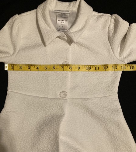 Bonnie Jean Girls White Coat Size 7 Formal Party Winter Princess Wedding Guest - Picture 4 of 5