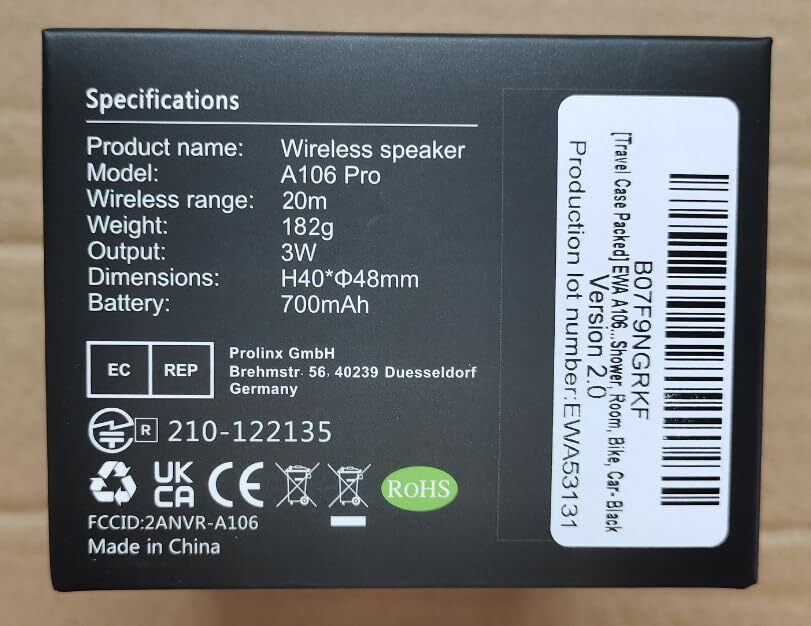 Travel Case Packed, A106 Pro Portable Bluetooth Speaker with Custom