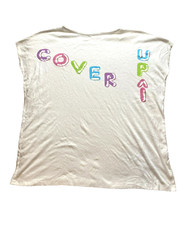 Vintage Jane Colby Shirt Womens 3X White Cover Up Single Stitch 80s Plus Ladies