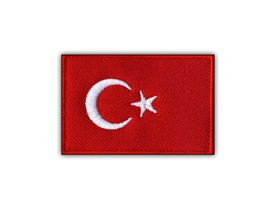 Patch écusson Brodé Drapeau Turquie - Thermocollant 7 X 4,5 Cm, 100% Polyester - Pour Sac, Veste, Casquette - 7