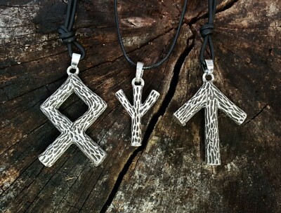 Thorshammer Holz Rune Schmuck Mjölnir Thor K31.14 Anhänger Odal Tiwaz Algiz Tyr