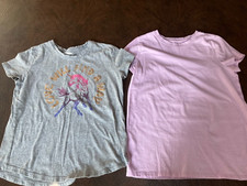 Girl's L 10-12 Lot of 2 T- Shirts OLD NAVY CAT JACK Gray Lilac/Pink Unicorn