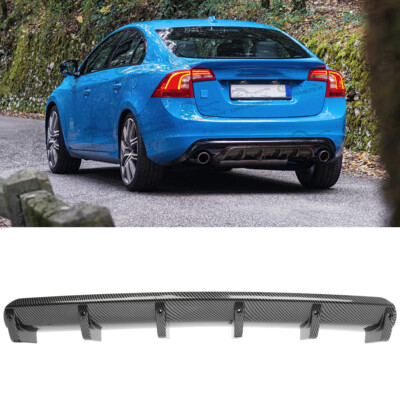 Rear Lip Bumper Diffuser Shark Fin Spoiler Kits Carbon Look For Volvo ...