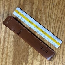 Vintage Dietzgen 1526P Ruler With Original Leather Case Engineering Drafting USA