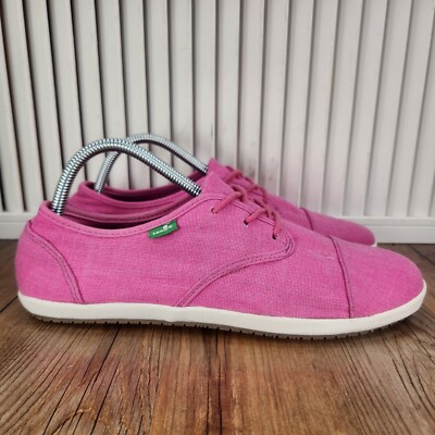 Sanuk Mollie Sidewalk Surfer Womens Sz 9.5 Pink Dusty Berry Casual Canvas Shoes