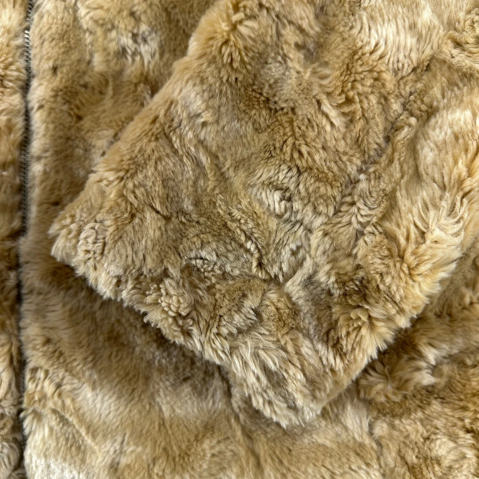 Chaqueta Rampage De Colección Para Mujer L Marrón Tostado Con Capucha Cremallera Completa Piel Sintética Pila Profunda Y2K Foto 3 de 4