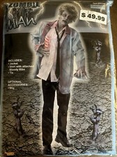 Zombie Man Adult Halloween Costume One Size Fits Most Up To 42” Chest