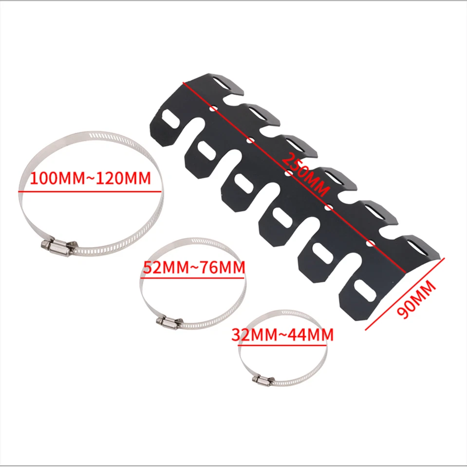 Tubo silenciador de escape universal para motocicleta protector térmico cubierta talón protector moto de tierra Foto 2 de 4