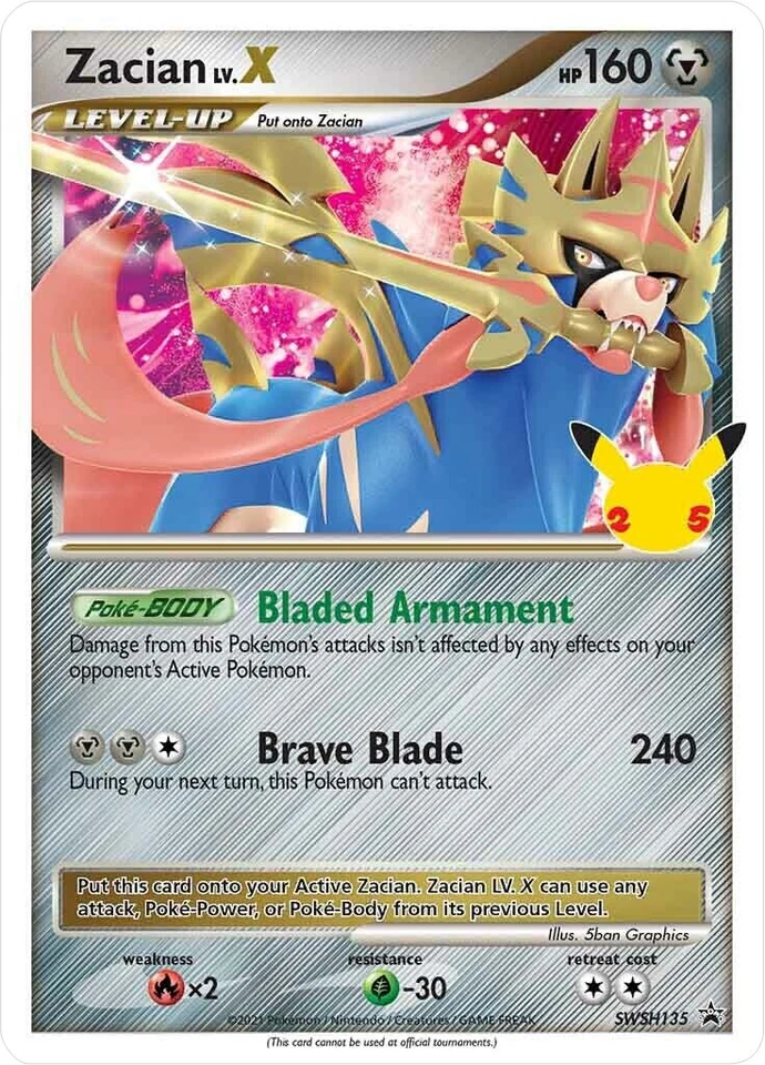 Zacian Lv. X SWSH135 SWSH: Sword & Shield Promo Cards