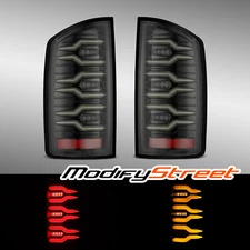 Fit  07-08 Dodge Ram 1500/07-09 Dodge Ram 2500/3500 LED Tail Lights Alpha-Black