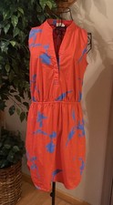 Tory Burch Garden Port Mini Shirt Sleeveless V-neck Dress Size 6 Orange
