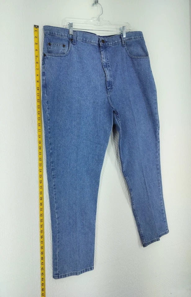 Jeans masculino Savane 42X32 azul 100% algodão clássico denim item #2408 - Imagem 3 de 4