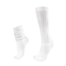 Slouch Socks - Stack Scrunch Socks for Women, 90s Style, Perfect 9-11 White