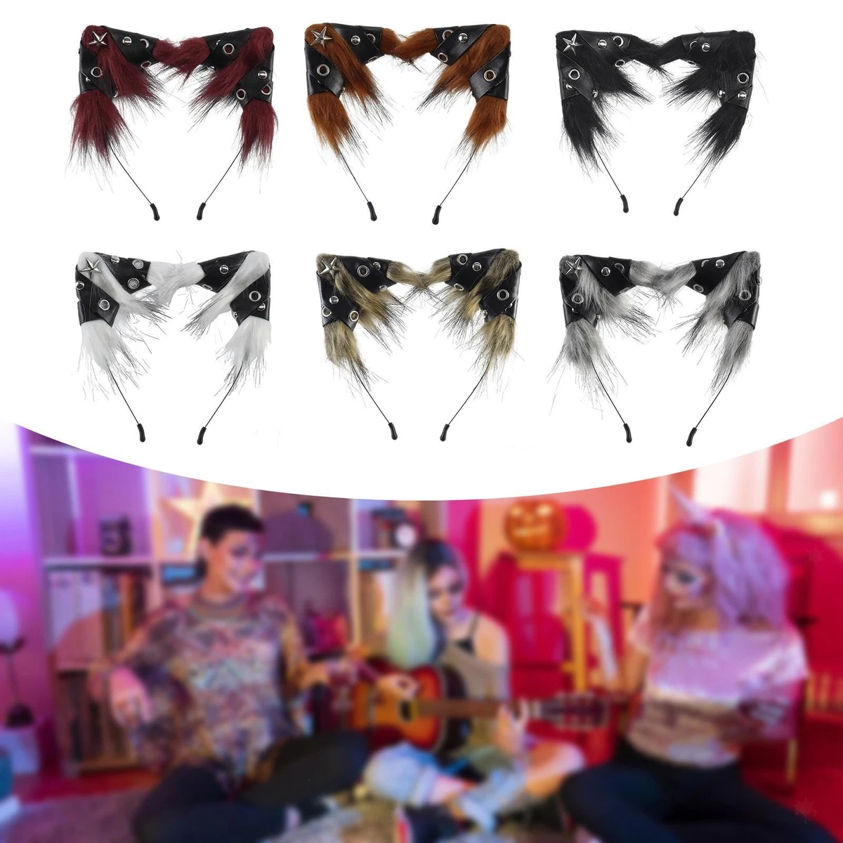 Cerchietto Orecchie Gatto, 10 Pezzi Orecchie Di Gatto Fascia, Donna Ragazze e Bambina Decorazione di Festa, per Glitter Hairband per La Vita Quotidiana Party Cosplay
