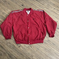 Vintage 90  s Nike Snap Full Zip Lined Red Windbreaker Men  s Size XL