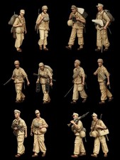1/35 Scale Model Kit Set WWII US Army 12 Soldier Resin Figures Unassembled