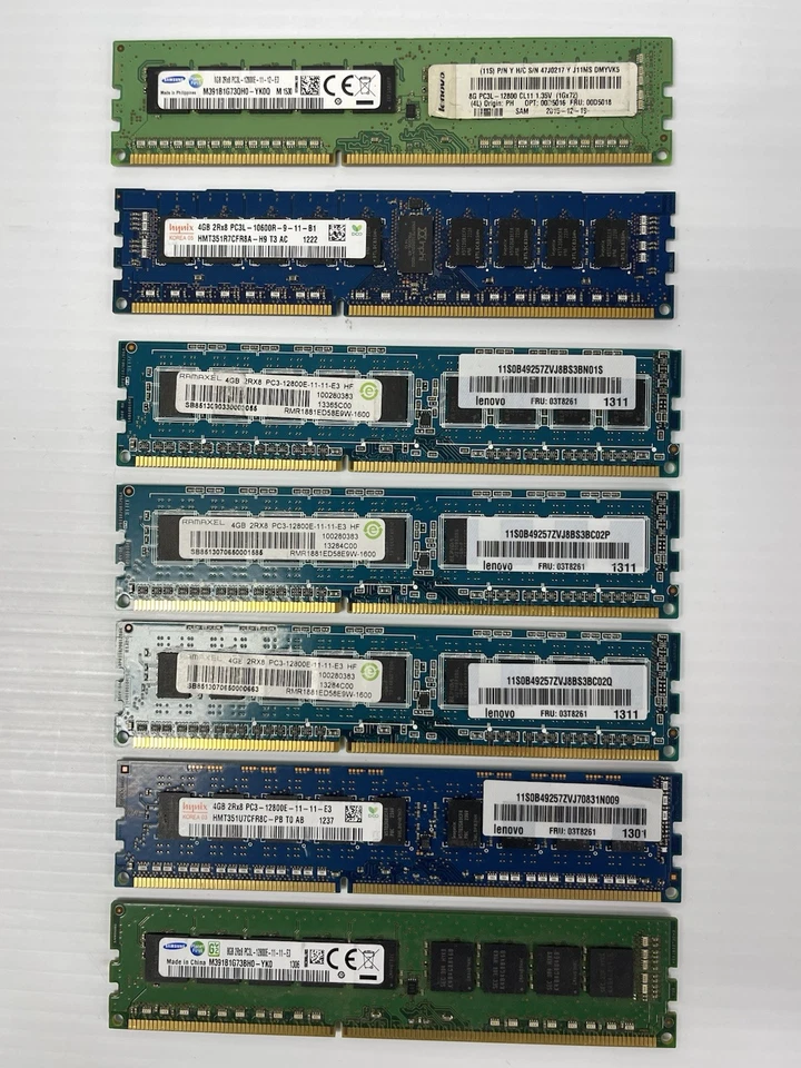 Lot of 57 Mixed Brand DIMM Desktop ECC RAM Memory Mix Brand and Size Read** - Image 2 of 4