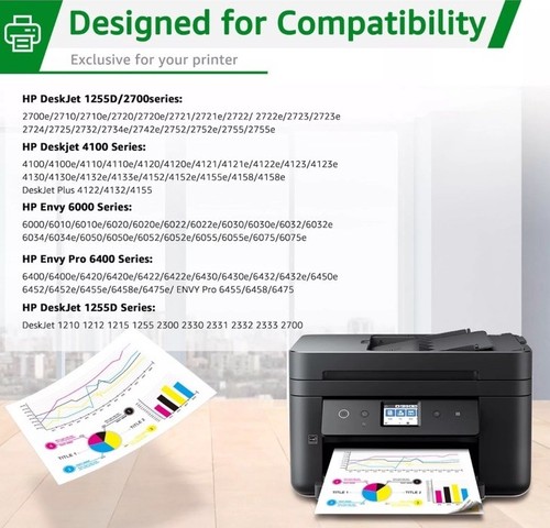 67xl Ink Cartridge Combo 67 Ink for HP Deskjet 2700 2700e 2755e 2800e 2855e 1255 - Picture 5 of 9